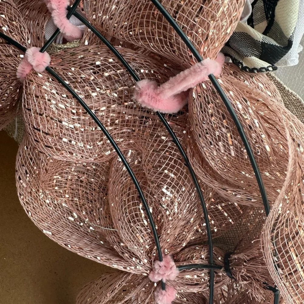 Spring Easter Mesh Bunny Wreath 21” W